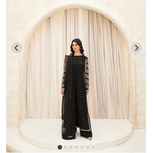 Elegant Black and Gold Embellished Kurta